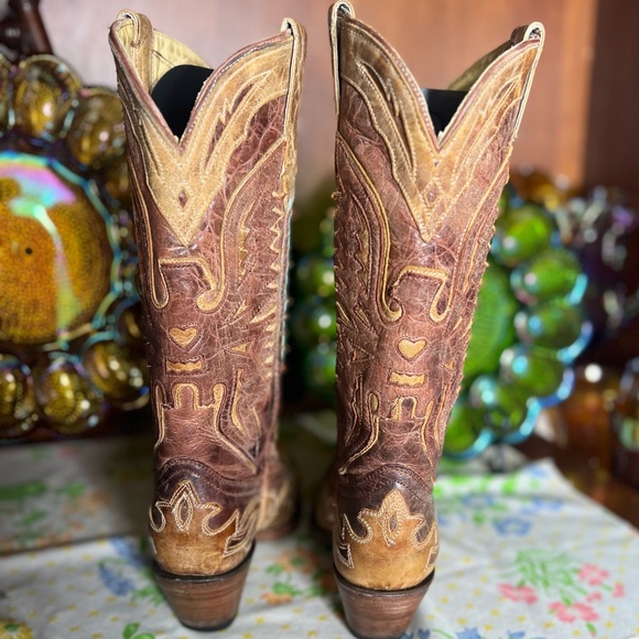 Women’s Corral Leather Boot Crackle Distressed
Saddle Snip-Toe Western Size 7 - Picture 2 of 6